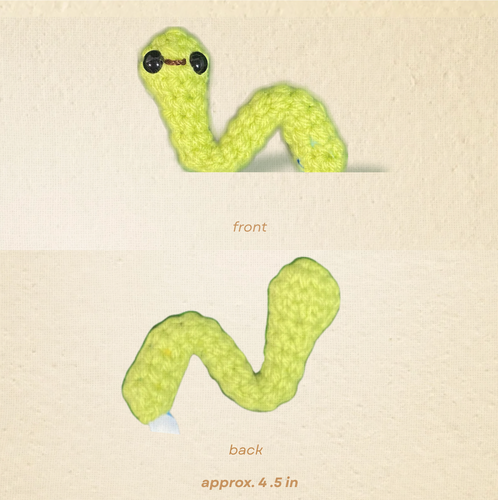 Handmade Catnip Toy | Noodle the Inchworm Chunkle Puff Infused with Miracle Nip Botanicals