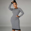Long-sleeved Round-neck Back Cut-out Dress