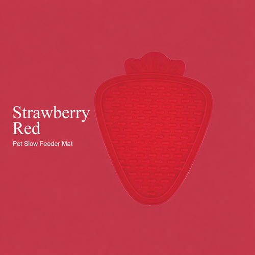 Strawberry Silicone Pet Slow Feeder Mat