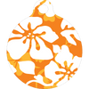Island Floral Orange HD Dog ID Tag