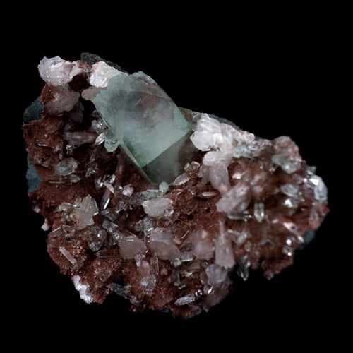 Fluorapophyllite with Stilbite on Chalcedony Natural Mineral Specimen  # B 4789