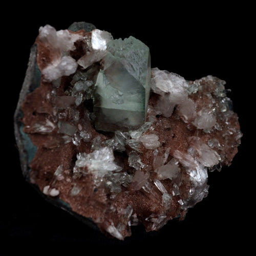 Fluorapophyllite with Stilbite on Chalcedony Natural Mineral Specimen  # B 4789