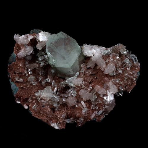 Fluorapophyllite with Stilbite on Chalcedony Natural Mineral Specimen  # B 4789