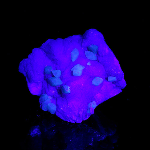 Fluorescent Calcite on Stilbite Free Standing Natural Mineral Specimen # B 6394