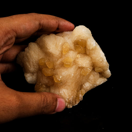 Fluorescent Calcite on Stilbite Free Standing Natural Mineral Specimen # B 6394