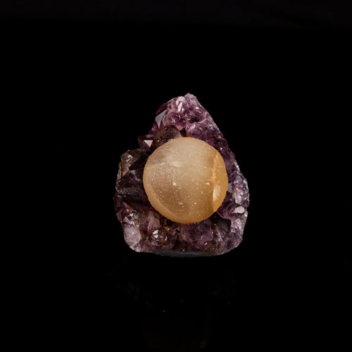 Fluorite ball on Amethyst Natural Mineral Specimen # B 6131