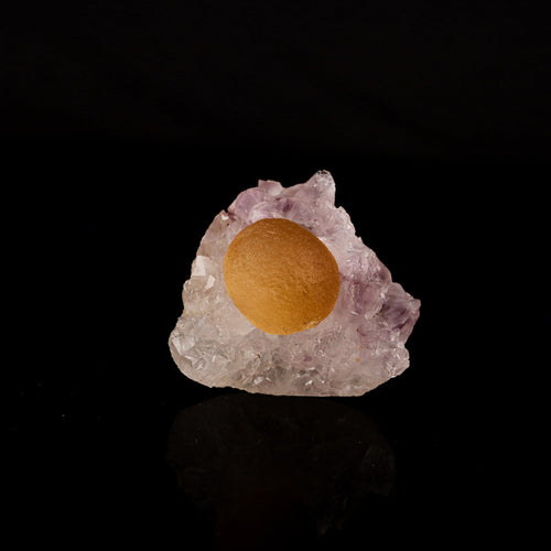 Fluorite ball on Amethyst Natural Mineral Specimen # B 6189