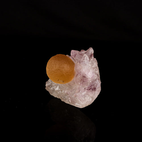 Fluorite ball on Amethyst Natural Mineral Specimen # B 6189