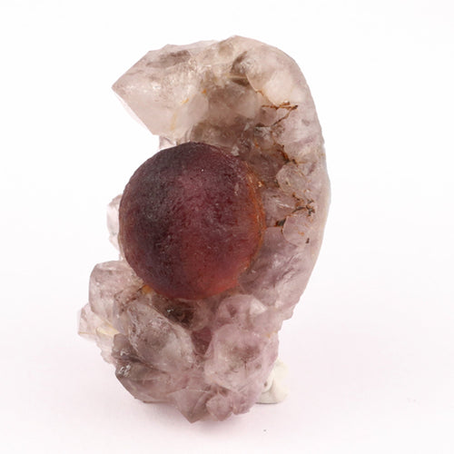 Fluorite Ball Violet Color on Amethyst Very Rare Natural Mineral Specimen # B 5929