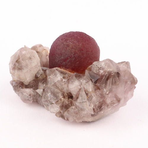 Fluorite Ball Violet Color on Amethyst Very Rare Natural Mineral Specimen # B 5929