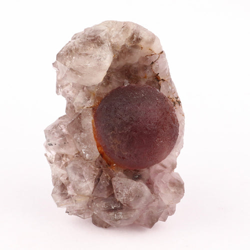 Fluorite Ball Violet Color on Amethyst Very Rare Natural Mineral Specimen # B 5929