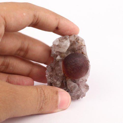 Fluorite Ball Violet Color on Amethyst Very Rare Natural Mineral Specimen # B 5929