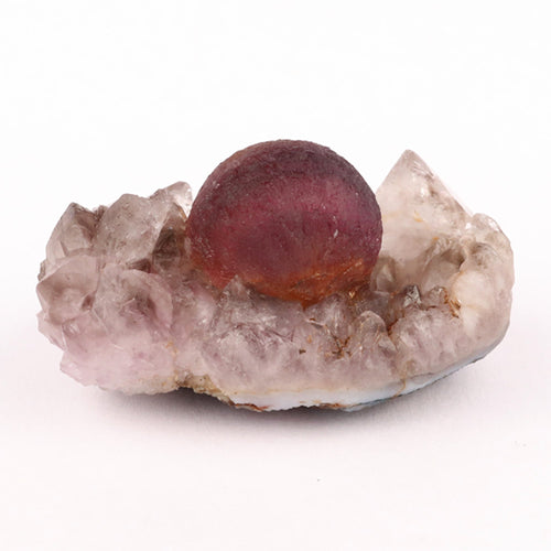 Fluorite Ball Violet Color on Amethyst Very Rare Natural Mineral Specimen # B 5929