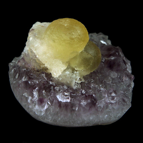 Fluorite Botryoidal on Amethyst Natural Mineral Specimen  # B 4888