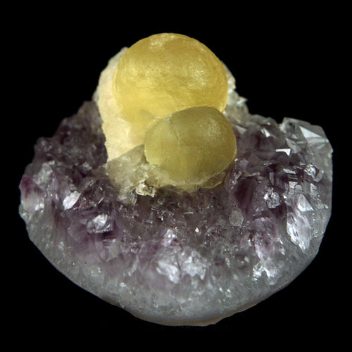 Fluorite Botryoidal on Amethyst Natural Mineral Specimen  # B 4888