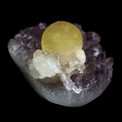Fluorite Botryoidal on Amethyst Natural Mineral Specimen  # B 4888