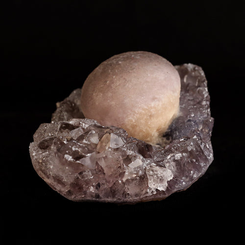 Fluorite Botryoidal on Amethyst Natural Mineral Specimen  # B 5042