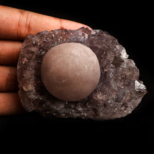Fluorite Botryoidal on Amethyst Natural Mineral Specimen  # B 5042