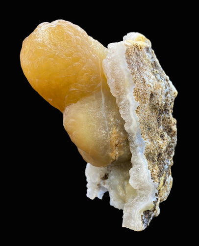 Rare Thick Fluorite Crystal on Chalcedony Matrix | Raw Indian Zeolite Mineral Specimen from Madhya Pradesh DK14