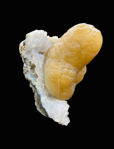 Rare Thick Fluorite Crystal on Chalcedony Matrix | Raw Indian Zeolite Mineral Specimen from Madhya Pradesh DK14