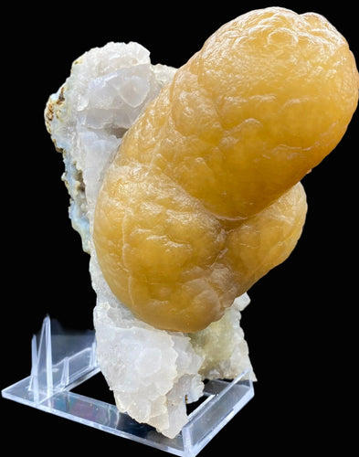 Rare Thick Fluorite Crystal on Chalcedony Matrix | Raw Indian Zeolite Mineral Specimen from Madhya Pradesh DK14