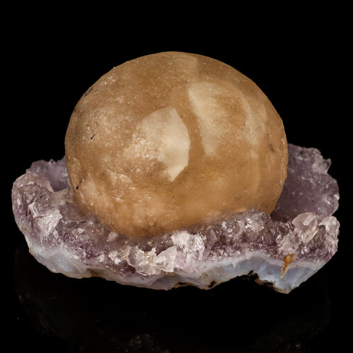 Fluorite Huge Ball on Amethyst Very Rare Natural Mineral Specimen # B 5789