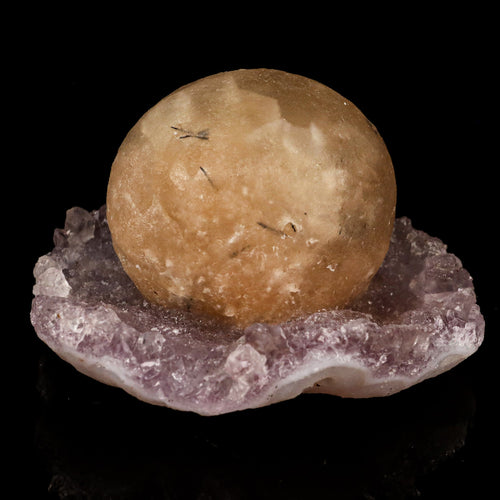 Fluorite Huge Ball on Amethyst Very Rare Natural Mineral Specimen # B 5789