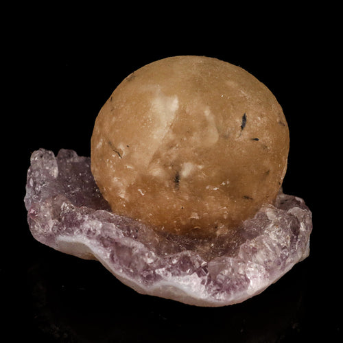 Fluorite Huge Ball on Amethyst Very Rare Natural Mineral Specimen # B 5789