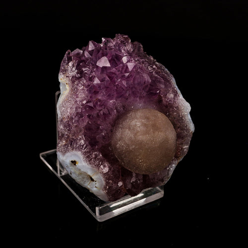 Fluorite Huge Ball on Amethyst Very Rare Natural Mineral Specimen # B 5923