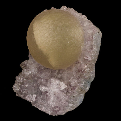 Fluorite Huge Ball on Amethyst Very Rare Natural Mineral Specimen # B 5926