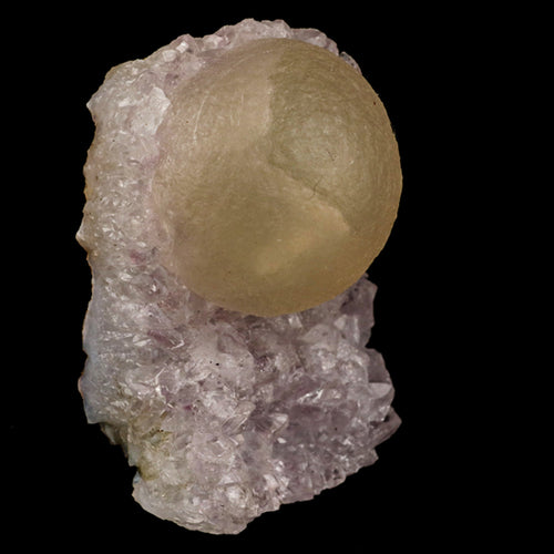 Fluorite Huge Ball on Amethyst Very Rare Natural Mineral Specimen # B 5926