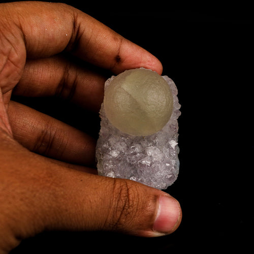 Fluorite Huge Ball on Amethyst Very Rare Natural Mineral Specimen # B 5926