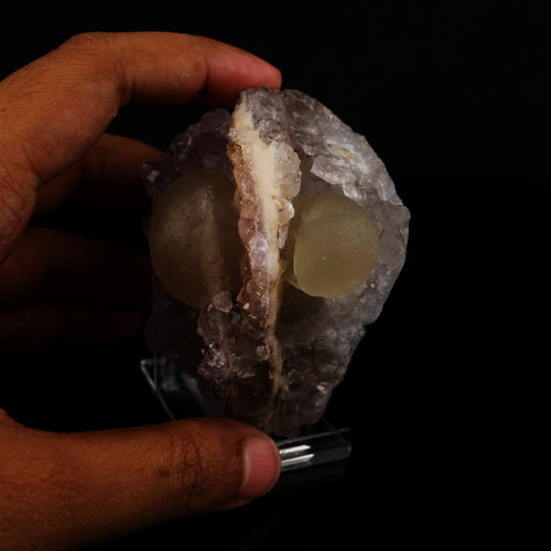 Fluorite on Amethyst Natural Mineral Specimen # B 5637