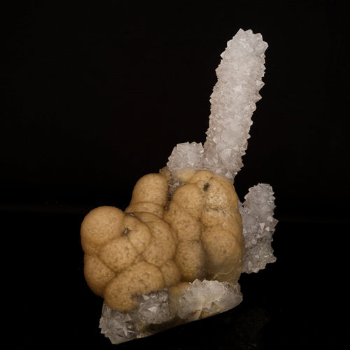 Fluorite Cluster on MM Quartz Stalactite, Free Standing Natural Mineral Specimen # B 6649