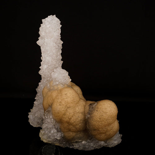 Fluorite Cluster on MM Quartz Stalactite, Free Standing Natural Mineral Specimen # B 6649