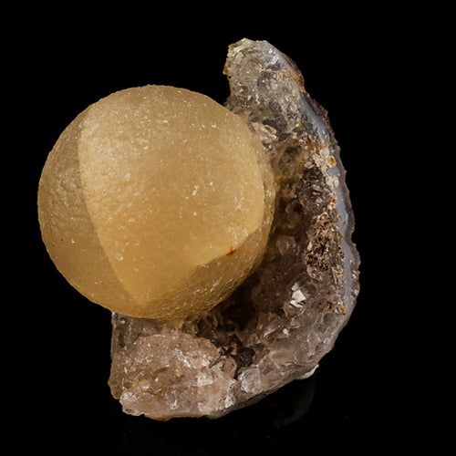 Fluorite on MM Quartz geode Natural Mineral Specimen # B 6139