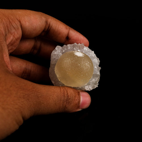 Fluorite on MM Quartz geode Natural Mineral Specimen # B 6141