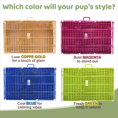 30 Collapsible Green Dog Crate GRN30