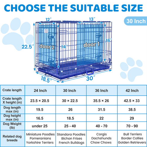 30 Collapsible Blue Dog Crate BLU30