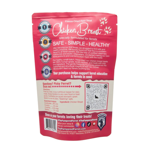 Freeze-Dried Raw Chicken Breast Treat for Ferrets
