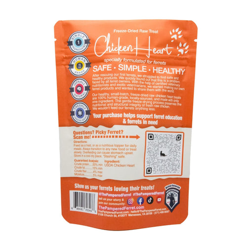 Freeze-Dried Raw Chicken Heart Treat for Ferrets