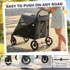 Dog Stroller for Large Dogs Up to 66 LBS with All-Terrain Spring Suspension, 8-Position Adjustable Handle