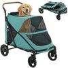 Dog Stroller for Large Dogs Up to 66 LBS with All-Terrain Spring Suspension, 8-Position Adjustable Handle