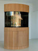 90g Corner 1/4 Cylinder Reef-Ready Aquarium Set in Arctic White Flush Wood Furniture