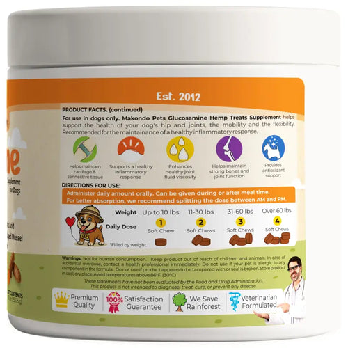 Glucosamine for Dogs - 120 Soft Chews