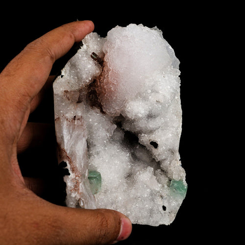 Goosecreekite with MM Quartz and green Apophyllite Self Standing Natural Mineral Specimen # B 6594