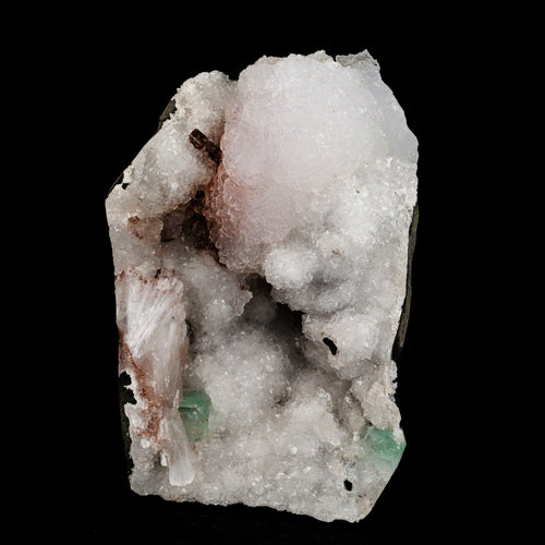 Goosecreekite with MM Quartz and green Apophyllite Self Standing Natural Mineral Specimen # B 6594