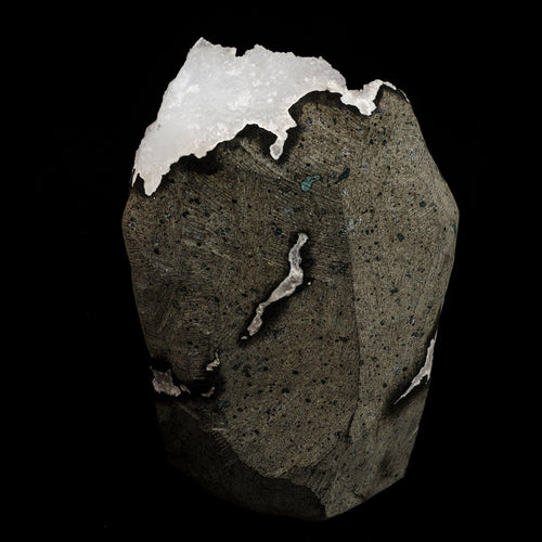 Goosecreekite with MM Quartz and green Apophyllite Self Standing Natural Mineral Specimen # B 6594