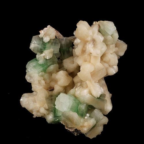 Green Apophyllite Cube with Stilbite Natural Mineral Specimen # B 6248