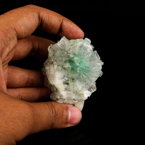 Green Apophyllite Disco Ball with Stilbite Natural Mineral Specimen # B 6535